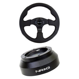 NRG Innovations® - 2-Pc 320mm Race Style Steering Wheel Kit