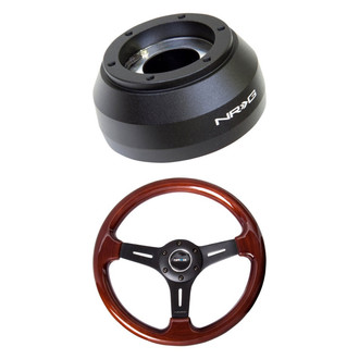 NRG Innovations® - 2-Pc 330mm Classic Wood Grain Wheel Kit