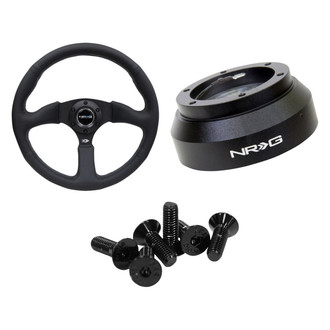 NRG Innovations® - 3-Pc 350mm Reinforced Steering Wheel Kit