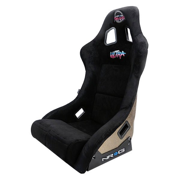 NRG Innovations® - ULTRA Series Black Fiberglass Full Bucket Alcantara Racing Seat, Large