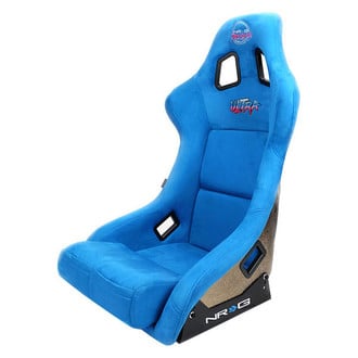 NRG Innovations® - ULTRA Series Blue Fiberglass Full Bucket Alcantara Racing Seat, Large