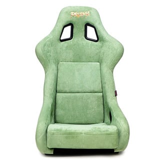 NRG Innovations® - PRISMA™ Series Olive Fiberglass Full Bucket Alcantara Racing Seat, Large