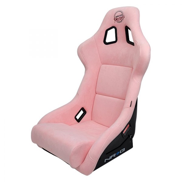 NRG Innovations® - PRISMA™ Series Pink Fiberglass Full Bucket Alcantara Racing Seat, Large