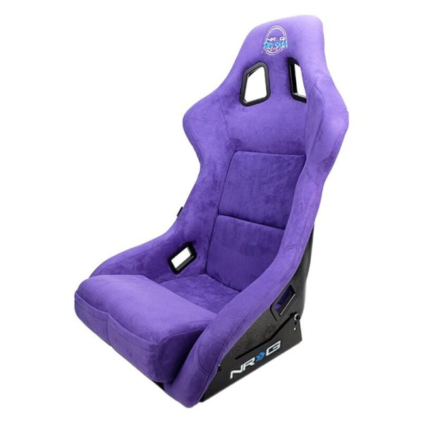 NRG Innovations® - PRISMA™ Series Purple Fiberglass Full Bucket Alcantara Racing Seat, Large