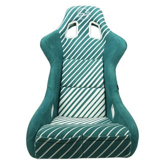NRG Innovations® - 20 Year Anniversary Series Emerald Green with White Stripes Full Bucket Seat, Large