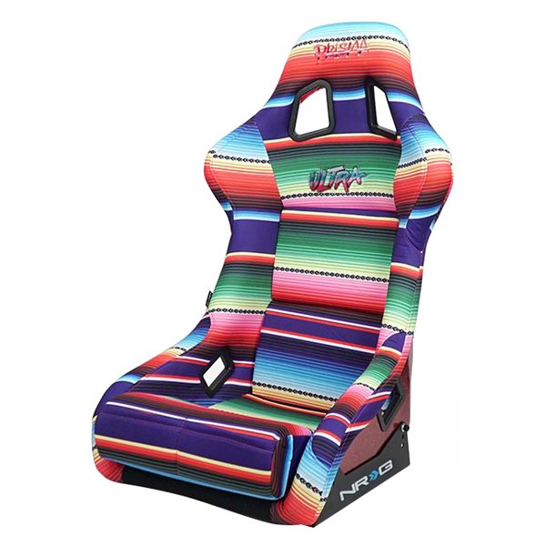 NRG Innovations® - Prisma-Ultra™ Series Serepi Edition Fiberglass Full Bucket Alcantara Racing Seat with Red Pearlized Back, Large