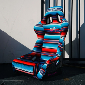 NRG Innovations® - Prisma-Ultra™ Series Serepi Edition Fiberglass Full Bucket Alcantara Racing Seat with Silver Pearlized Back, Medium