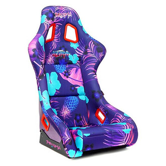 NRG Innovations® - Prisma-Ultra™ Series PINA Edition Fiberglass Full Bucket Racing Seat with Violet Tropical Print, Medium