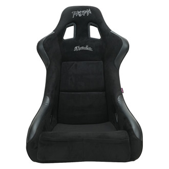 NRG Innovations® - PRISMA™ Series Fiberglass Full Bucket PVC Vegan Black Suede Black Seat with Chameleon Back, Medium
