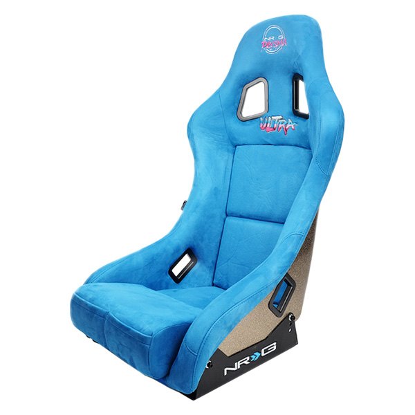 NRG Innovations® - ULTRA Series Blue Fiberglass Full Bucket Alcantara Racing Seat, Medium