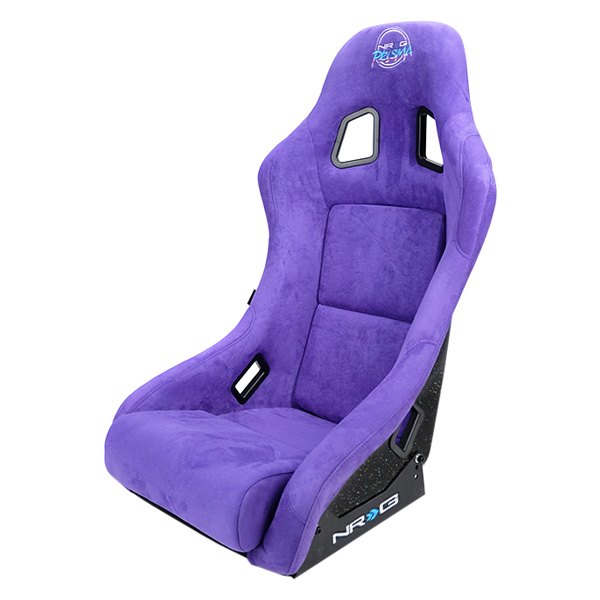 NRG Innovations® - PRISMA™ Series Purple Fiberglass Full Bucket Alcantara Racing Seat, Medium