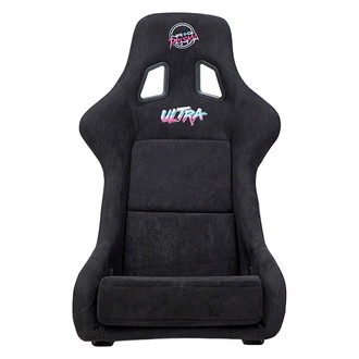 NRG Innovations® - PRISMA™ Series Black Fiberglass Full Bucket Alcantara Racing Seat with Special Ultra Embroidery, XLarge