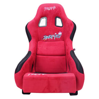 NRG Innovations® - FRP 305 SPECTRA Edition Bucket Seat with Confetti Back, Ruby Vegan Micro Fiber