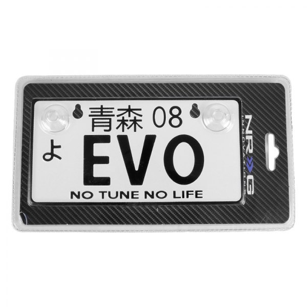 NRG Innovations® - JDM Style Mini License Plate with EVO Logo