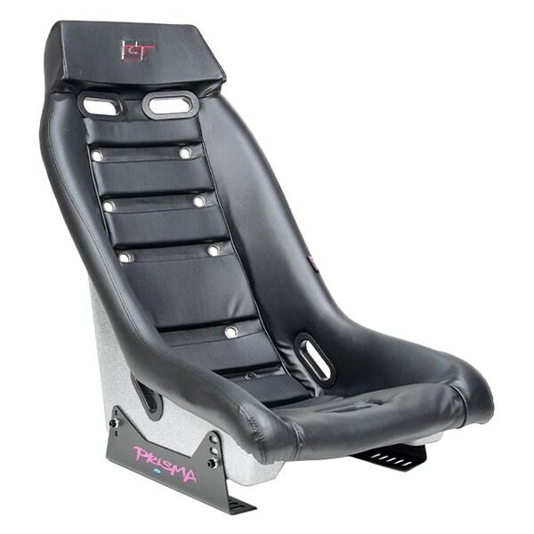 NRG Innovations® - GTS Retro Series Multi Color Fiberglass Bucket Racing Seat, Black PVC Leather