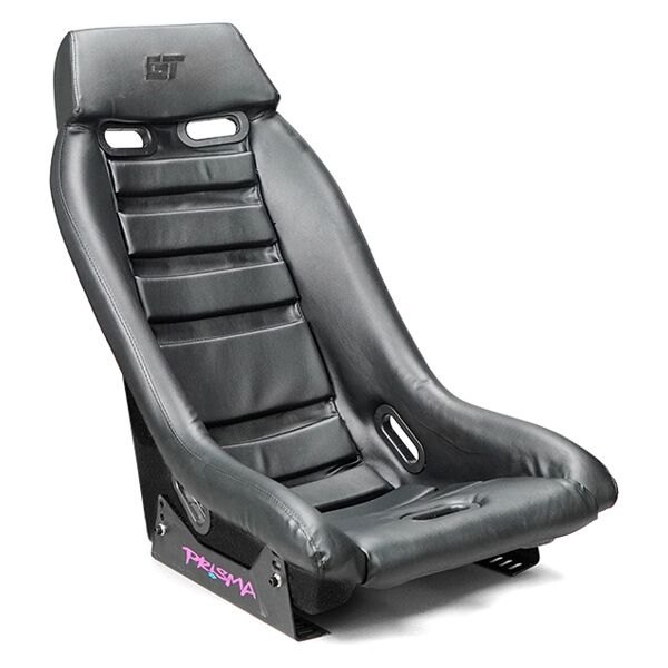 NRG Innovations® - GTS Retro Series Black Fiberglass Bucket Racing Seat, Black PVC Leather