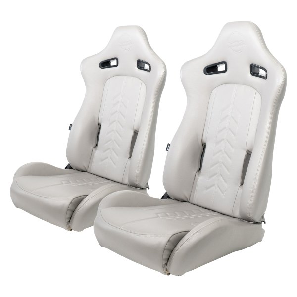 NRG Innovations® - The Arrow Series Sport Seats, Gray Vinyl with Gray Stitching and Pressed Logo