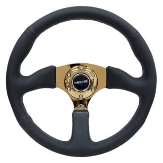 NRG Innovations® - 3-Spoke Reinforced Steering Wheel with Comfort Grip