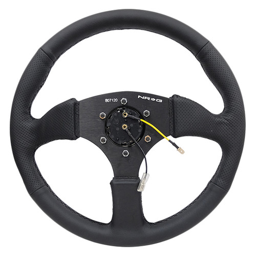NRG Innovations® - 3-Spoke Reinforced Steering Wheel with Comfort Grip