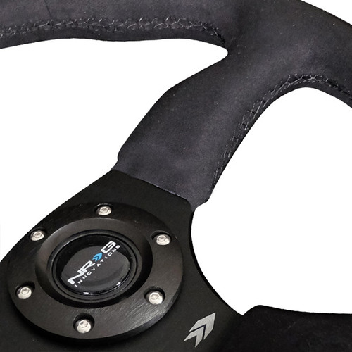 NRG Innovations® - 3-Spoke Reinforced Steering Wheel with Comfort Grip