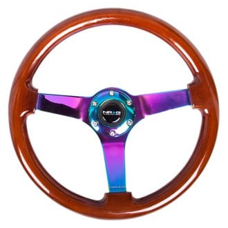 NRG Innovations® - 3-Spoke Reinforced Classic Wood Grain Steering