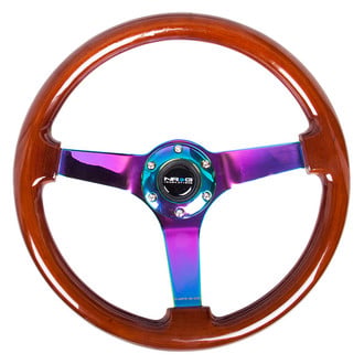NRG Innovations® - 3-Spoke Reinforced Classic Wood Grain Steering Wheel