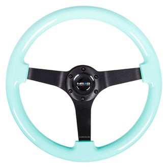NRG Innovations® - 3-Spoke Minty Fresh Wood Grain Reinforced Steering Wheel