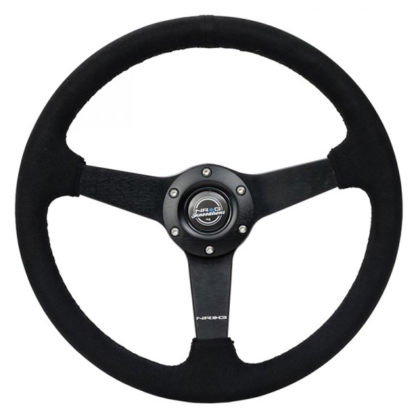 NRG Innovations® - 3-Spoke Alcantara Black Steering Wheel