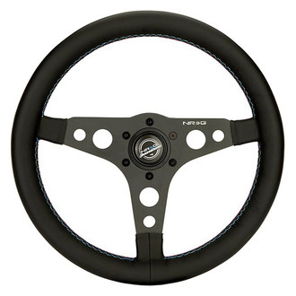 NRG Innovations® - 3-Spoke Sport Black Steering Wheel with M3 Stitching