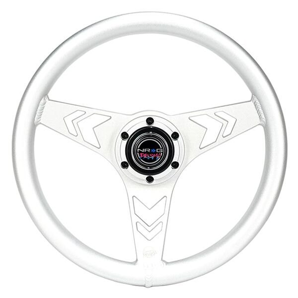NRG Innovations® - 3-Spoke All Aluminum Anadized Silver Steering Wheel with Arow Cutout