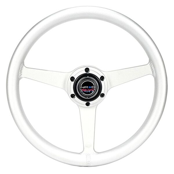 NRG Innovations® - 3-Spoke All Aluminum Anadized Silver Steering Wheel with Heritage Solid Spokes