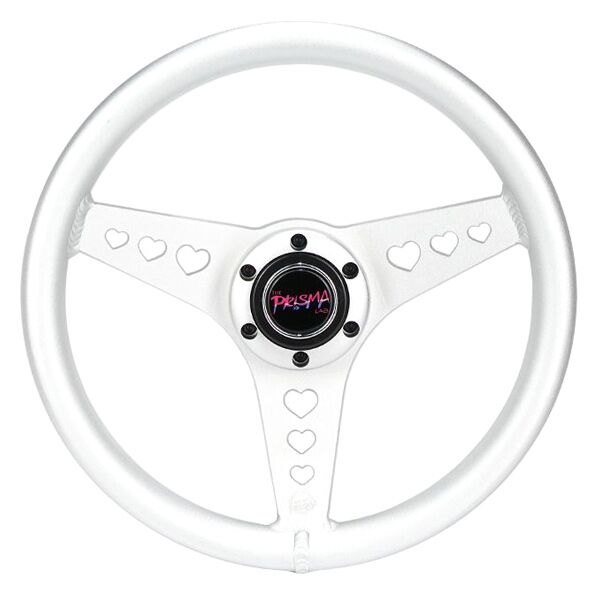 NRG Innovations® - 3-Spoke All Aluminum Anadized Silver Steering Wheel with Heart Cut Out