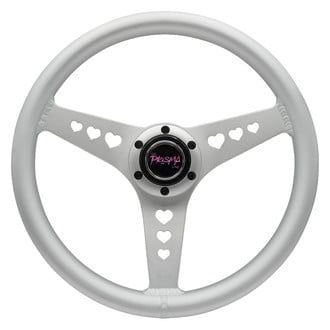 NRG Innovations® - 3-Spoke All Aluminum Silver All Aluminum Steering Wheel with Ergonomic Grip