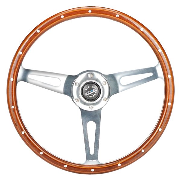 NRG Innovations® - 3-Spoke Classic Dark Wood Grain Reinforced Steering Wheel