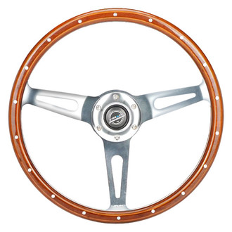 NRG Innovations® - 3-Spoke Classic Dark Wood Grain Reinforced Steering Wheel