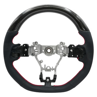 NRG Innovations® - OEM Steering Wheel, Carbon Fiber, Red Stitch