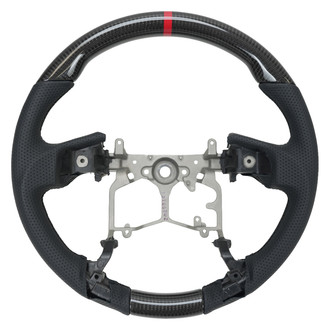 NRG Innovations® - OEM Steering Wheel, Carbon Fiber, Black Stitch, Red Center Mark