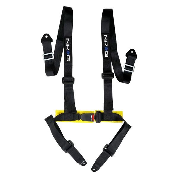 NRG Innovations® - 4-Point Seat Belt Harness with Buckle Lock, Black