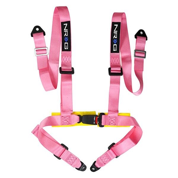 NRG Innovations® - 4-Point Seat Belt Harness with Buckle Lock, Pink