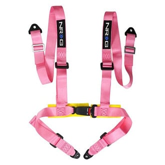 NRG Innovations® - 4-Point Seat Belt Harness with Buckle Lock, Pink