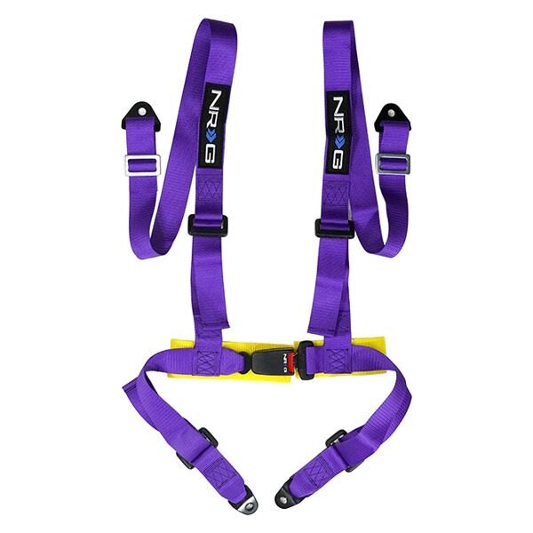 NRG Innovations® - 4-Point Seat Belt Harness with Buckle Lock, Purple
