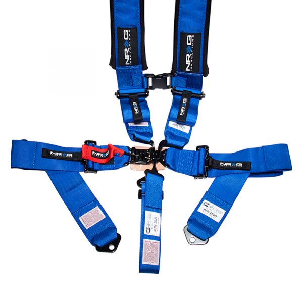 NRG Innovations® - 5-Point SFI Latch Link Seat Belt Padded Harness, Blue