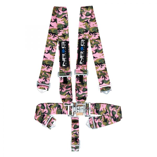NRG Innovations® - 5-Point SFI Latch Link Seat Belt Harness, Pink Camo