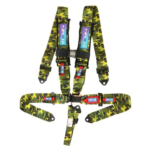 NRG Innovations® - 5-Point SFI Latch Link Seat Belt Padded Harness with 2" Submarine Strap, Camo