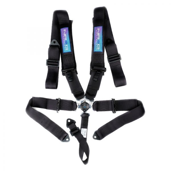 NRG Innovations® - 5 Point SFI Camlock Seat Belt Harness with Pads, Black