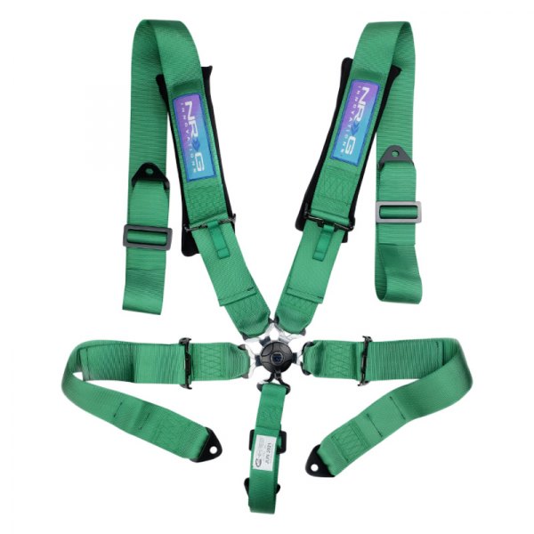 NRG Innovations® - 5 Point SFI Camlock Seat Belt Harness with Pads, Green