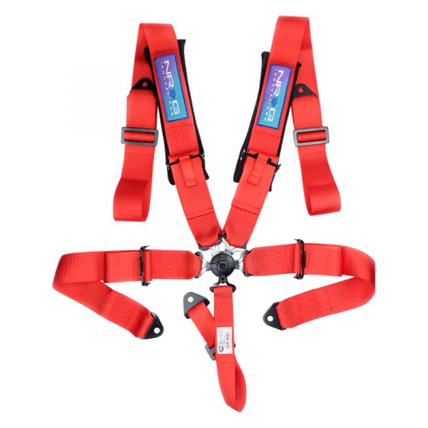 NRG Innovations® - 5 Point SFI Camlock Seat Belt Harness with Pads, Red
