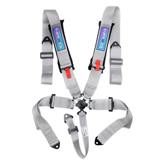 NRG Innovations® - 5 Point SFI Camlock Seat Belt Harness with Pads, Silver
