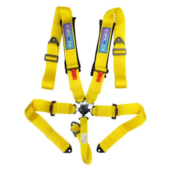 NRG Innovations® - 5 Point SFI Camlock Seat Belt Harness with Pads, Yellow