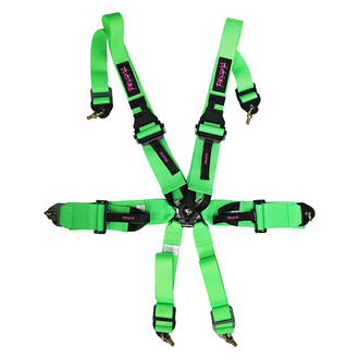 NRG Innovations® - 6-Point FIA Harness, Neon Green with Prisma logo